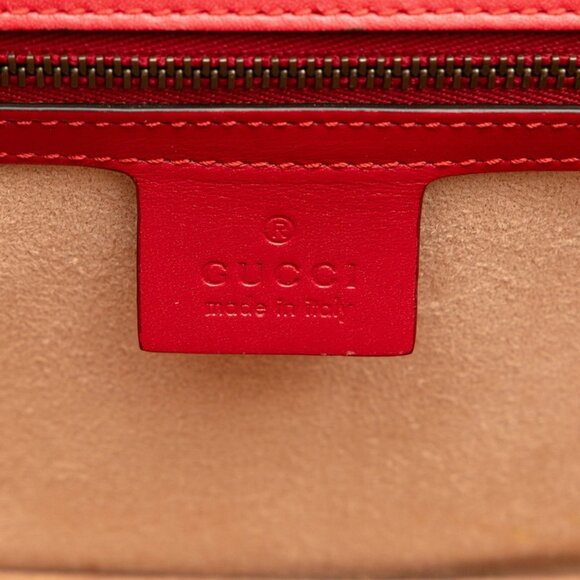 GUCCI Red Leather Shoulder Bag - Picture 7 of 9